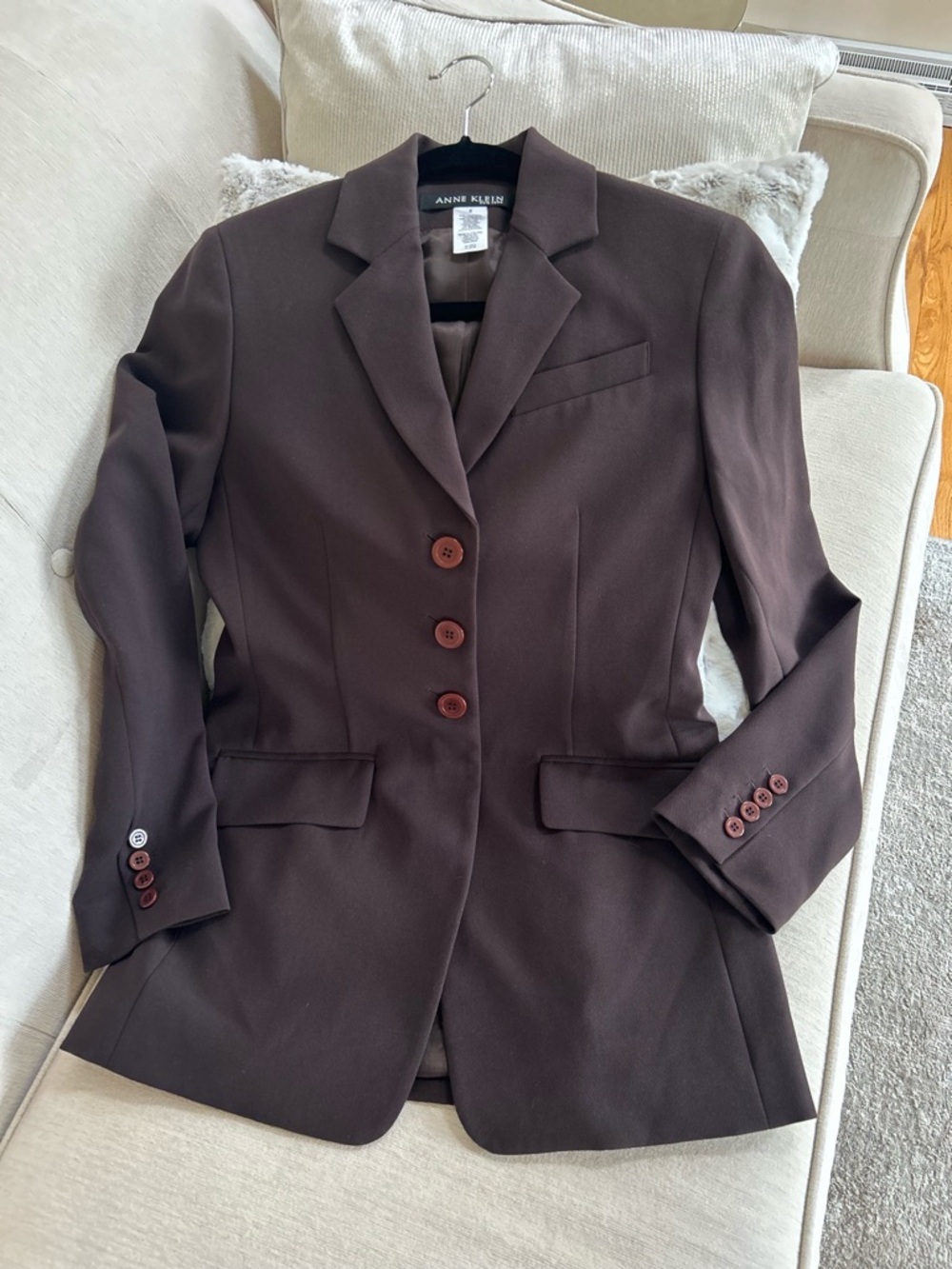 Anne Klein Dark Brown Tailored Blazer